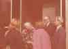 1973: Ludwigs treffen James Rosenquist. Mit dem Ehepaar Hahn. V.l.n.r.: Helga Hahn, James Rosenquist, Peter Ludwig, Wolfgang Hahn